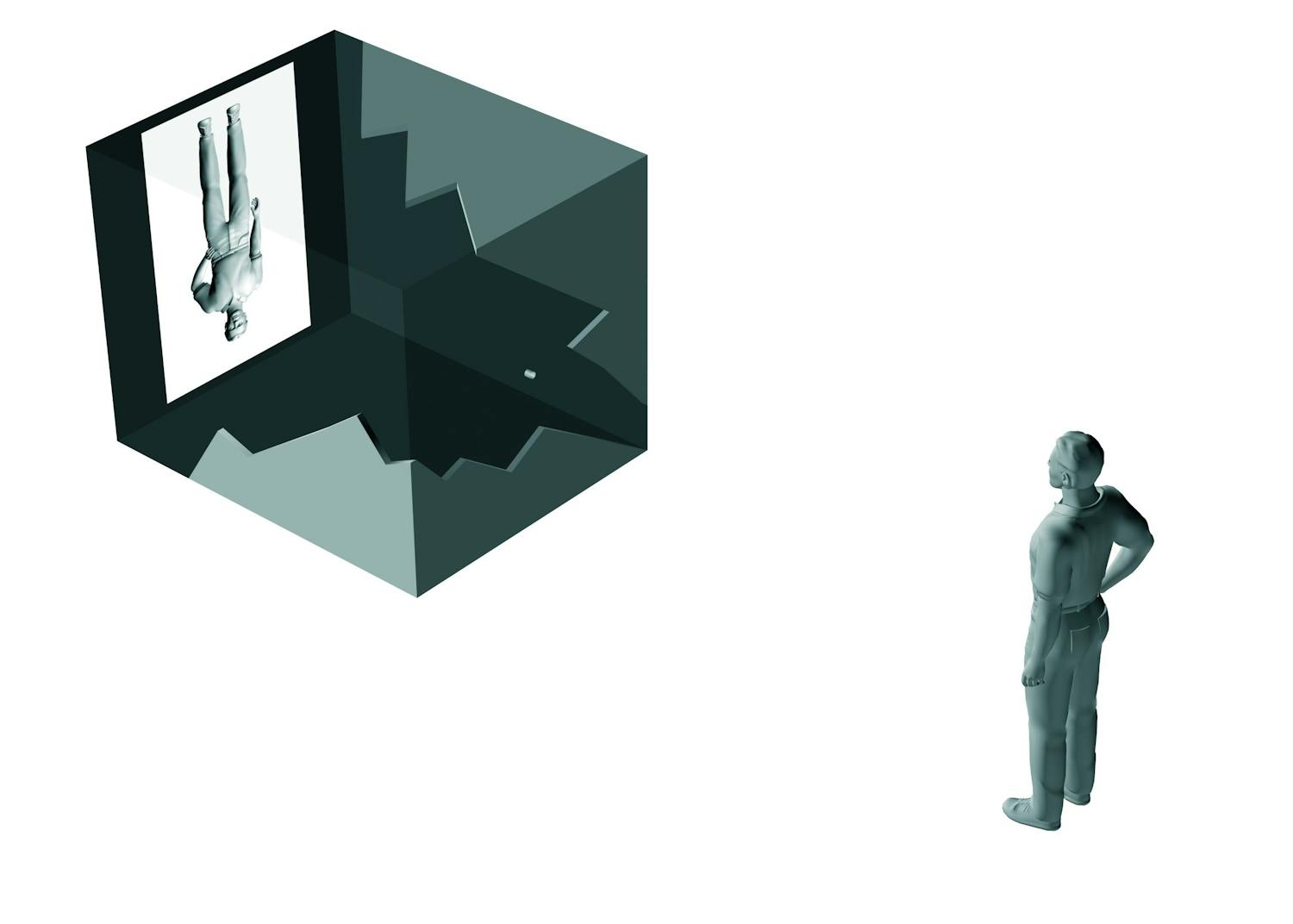 Så tar hålkameran din bild. En hålkamera registrerar motivet på det här sättet.